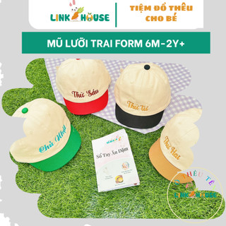 Mũ lưỡi trai cho bé, nón lưỡi trai siêu dễ thương 6m-2y thêu tên cho bé theo yêu cầu linkhouse