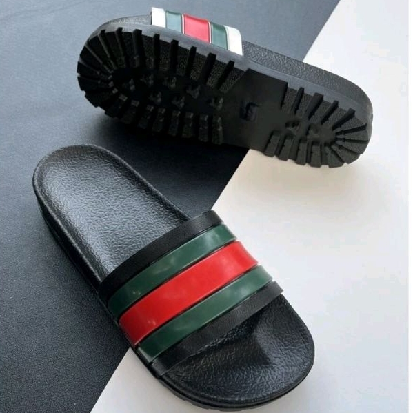 Dép lê thời trang quai ngang nam đẹp Lê bảo bình Trắng - Đen