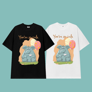 Áo thun đen trắng unisex you're so cute nam nữ form rộng tay lỡ cotton đẹp vải dày mịn tb1433