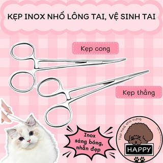 HOẢ TỐC | Kẹp nhổ lông tai cho chó mèo / Dụng cụ kéo nhổ lông vệ sinh cho thú cưng thẳng cong - Tạp Hóa Thú Cưng Happy