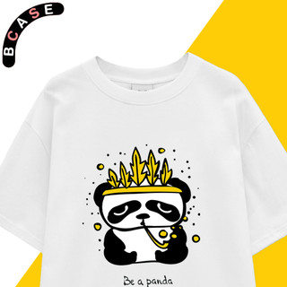Áo thun trắng gấu trúc unisex nam nữ form rộng tay lỡ cotton đẹp vải dày mịn tb1418