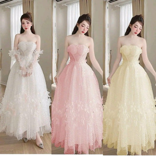 đầm cúp công chúa xoè kim sa y hình đính hoa dự tiệc