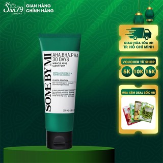Sữa Rửa Mặt Cho Da Dầu, Mụn Some By Mi AHA-BHA-PHA 30 Days Miracle Acne Clear Foam 100ml