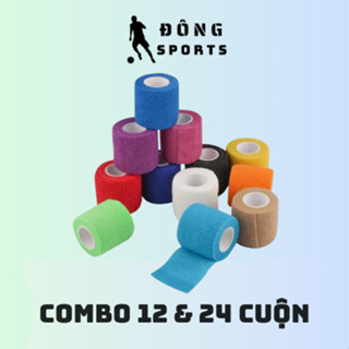 [Combo 12 & 24 Cuộn] Băng Cuốn Thể Thao Cao Su Non Size 5cm x 4,5m Cuốn Cổ Chân, Đầu Gối Chống Chấn Thương