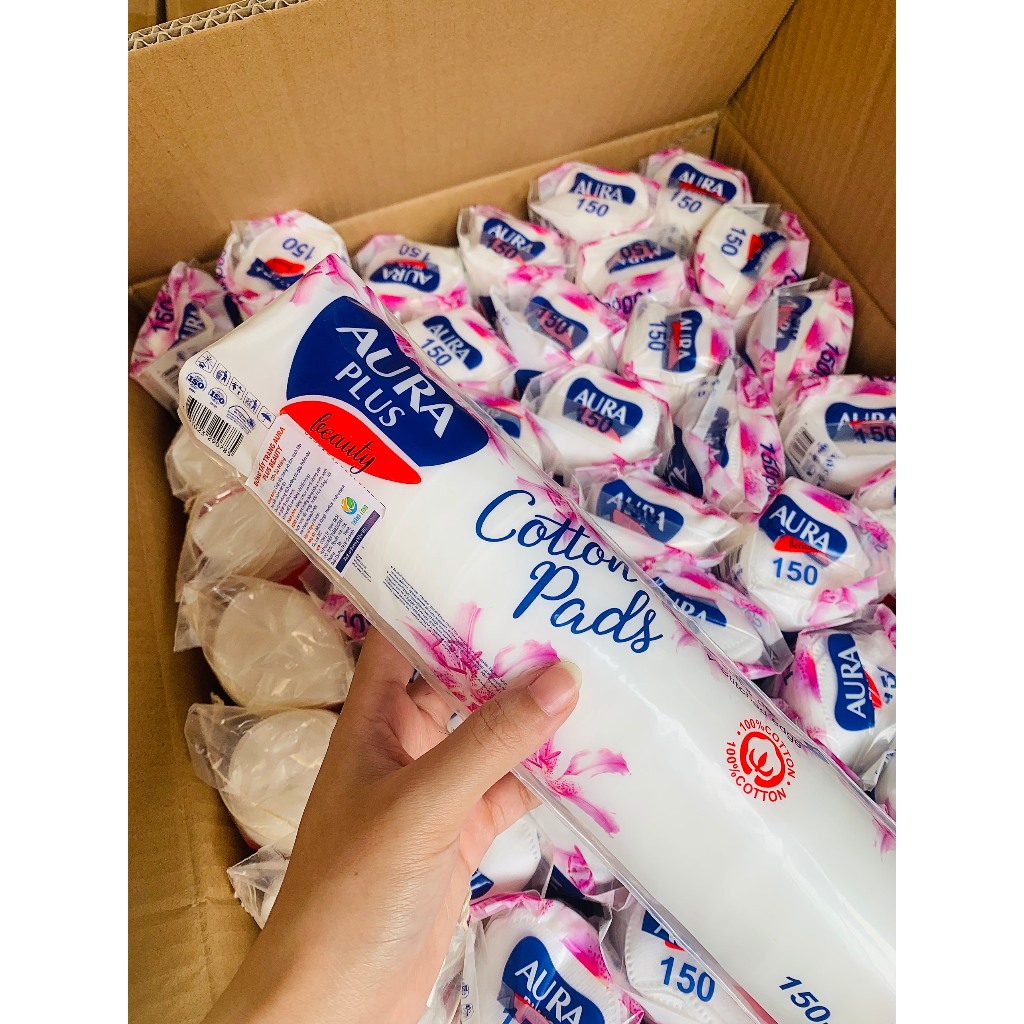 Bông Tẩy Trang Aura chính hãng 150 miếng