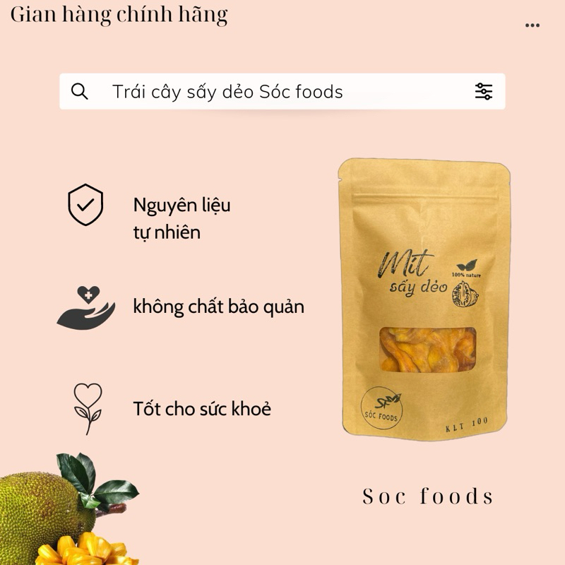 [Loại 1][Mít sấy dẻo thương hiệu Socfoods][Vị ngọt thanh của mít cuốn hút][An toàn][Chất lượng]