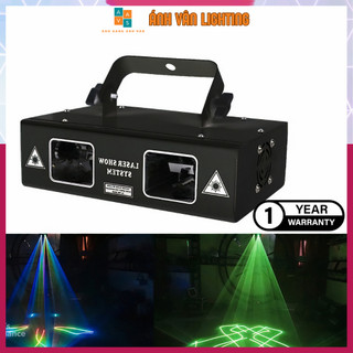 Đèn laser quét tia 2 cửa 7 màu cực ảo có nháy theo nhạc dùng cho phòng ktv phòng bay sân khấu
