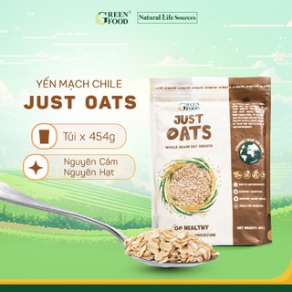 Yến mạch Chile Just Oats nguyên cám nguyên hạt | Túi 454g