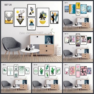 [NHIỀU MẪU] BỘ TRANH TREO & DÁN TƯỜNG 6 TẤM SCADINAVIAN
