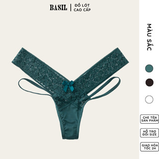 Quần lót nữ lọt khe S11 ren mềm đính nơ gợi cảm BASIL