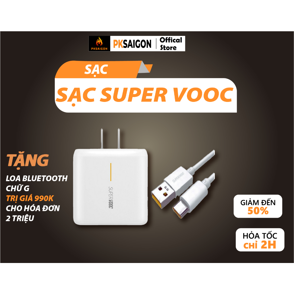 Bộ Sạc Nhanh 65w Oppo - Realme SUPER VOOC Chân Type C Hàng Chuẩn Zin Máy - PKSAIGON .
