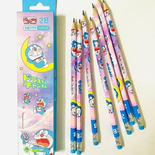 Hộp 12 cây bút chì gỗ Doraemon dễ thương cute TooYoo BK01008