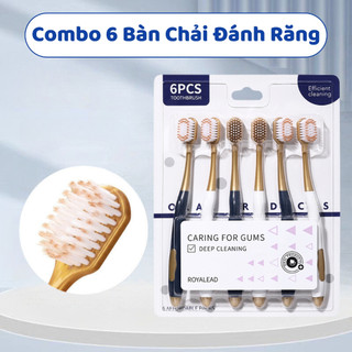 Combo 6 bàn chải đánh răng lông mềm vệ sinh siêu sạch Tấm Thị, Bàn chải đánh răng chải siêu êm, làm sạch sâu mảng bám