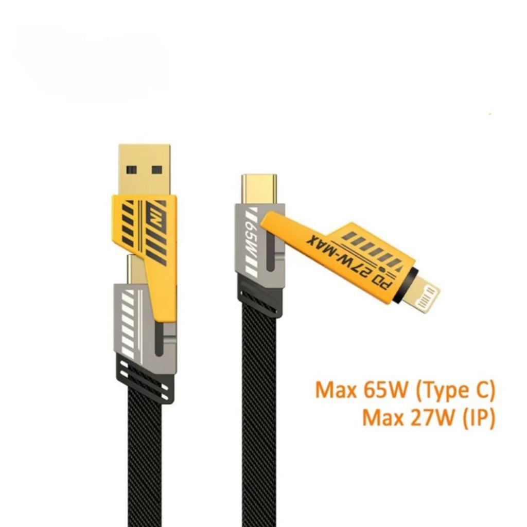 Cáp sạc nhanh đa năng 4 in 1, sạc siêu nhanh 65W cho Andoroid và PD 27W cho iP - AUDIO365 | BigBuy360 - bigbuy360.vn