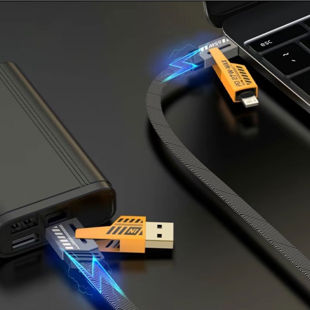 Cáp sạc nhanh đa năng 4 in 1, sạc siêu nhanh 65W cho Andoroid và PD 27W cho iP - AUDIO365 | BigBuy360 - bigbuy360.vn