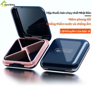 Hộp nhựa đựng thuốc DION, viên uống, vitamin, hộp đựng thuốc thiết kế thanh lịch, hộp 4 ngăn đa dạng