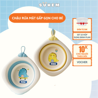 Chậu Rửa Mặt Gấp Gọn Cho Bé Chất Liệu Silicon Cao Cấp Siêu Tiện Lợi