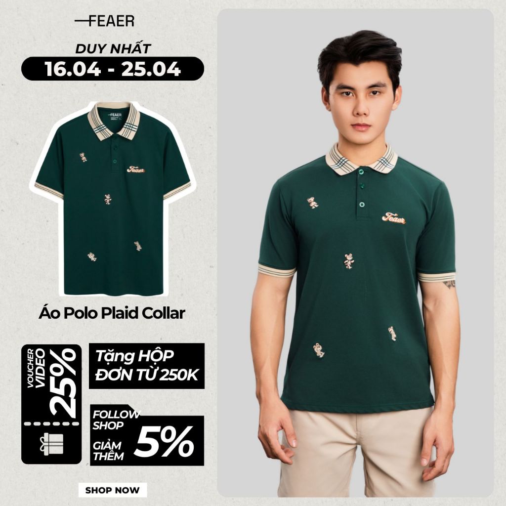 Áo polo nam có cổ PLAID COLLAR nam tính, thanh lịch, sang trọng - FEAER