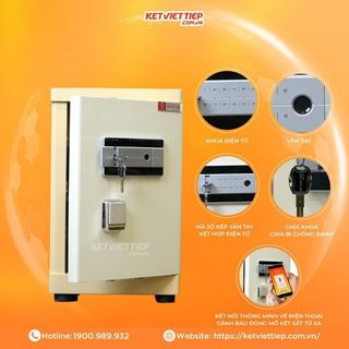 Két sắt mini vân tay điện tử kvtm63 cao cấp kết nối điện thoại thông mình freeship