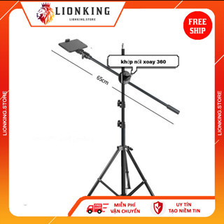 Giá đỡ, tay treo ngang 360, gắn điện thoại chụp ảnh, livestream, quay video dài 65cm, chân đỡ cao 200cm - LionKingStore