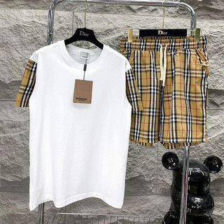  Đồ bộ quần áo hè nam cộc tay phối BBR cực hót Tay Kẻ Vàng unisex nam nữ form rộng oversize chất liệu Cotton HOT 2024 