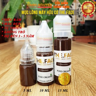 Mực Nâu Chocolate Hữu Cơ THE.FACE - Công Thức Đức - Siêu Bám, Tự Nhiên, Không Trổ, Độ Bền 3-5 Năm