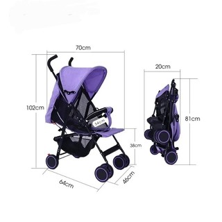 Xe đẩy lưới nằm, ngả, ngồi 3 chức năng gấp gọn được để đẩy bé