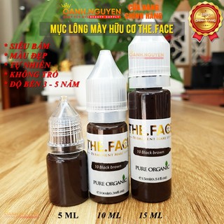Mực Nâu Đen Hữu Cơ THE.FACE - Công Thức Đức - Siêu Bám, Tự Nhiên, Không Trổ, Bền Màu 3-5 Năm