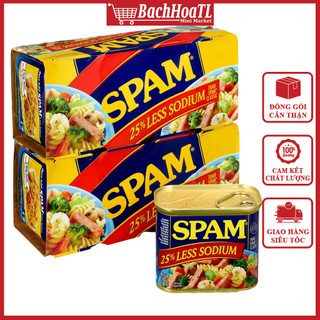 Lốc 8 thịt hộp spam 25% less sodium 340g giảm mặn - mỹ date 2026