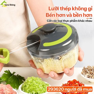 Máy đánh tỏi, ớt, dụng cụ xay gia vị dây rút DION, máy xay tỏi bằng tay, máy xay tỏi cầm tay mini