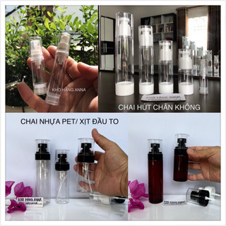 CHAI CHÂN KHÔNG 5ml 10ml 15ml LỌ xịt - CHAI NHỰA PET TRONG XỊT SƯƠNG 100ml 50ml 30ml Xịt BODY MIST mỹ phẩm