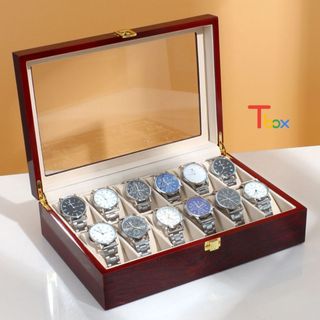 Hộp đựng đồng hồ Hộp trưng bày 6, 10 và12 chiếc đồng hồ bằng gỗ sơn bóng cao cấp