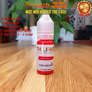MỰC ĐỎ CAM TƯƠI hữu cơ THE.FACE (Công thức từ Đức) - Siêu Bám, Tự Nhiên, Không Xỉn, Độ bền 3 - 7 năm
