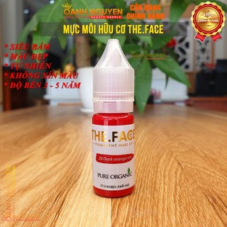 MỰC ĐỎ CAM ĐẬM hữu cơ THE.FACE (Công thức từ Đức) - Siêu Bám, Tự Nhiên, Không Xỉn, Độ bền 3 - 7 năm