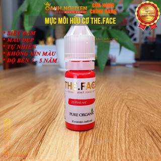 MỰC ĐỎ HỒNG hữu cơ THE.FACE (Công thức từ Đức) - Siêu Bám, Tự Nhiên, Không Xỉn, Độ bền 3 - 7 năm