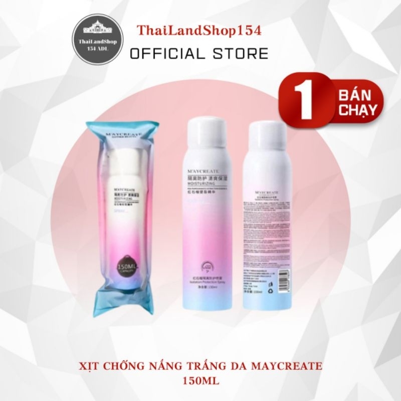 Xịt Chống Nắng Trắng Da MayCreate 150ml