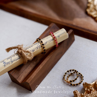 Nhẫn handmade tết hạt pha lê 2mm