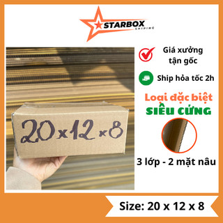 Combo 10 thùng carton hộp carton Size 20x12x8, thùng giấy đóng gói, ship hàng giá rẻ tại HCM