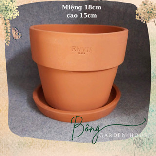Bộ chậu đất nung kèm đĩa, bộ chậu gờ đất nung, bộ chậu trồng cây nhiều mẫu đất nung khác Bông Garden House