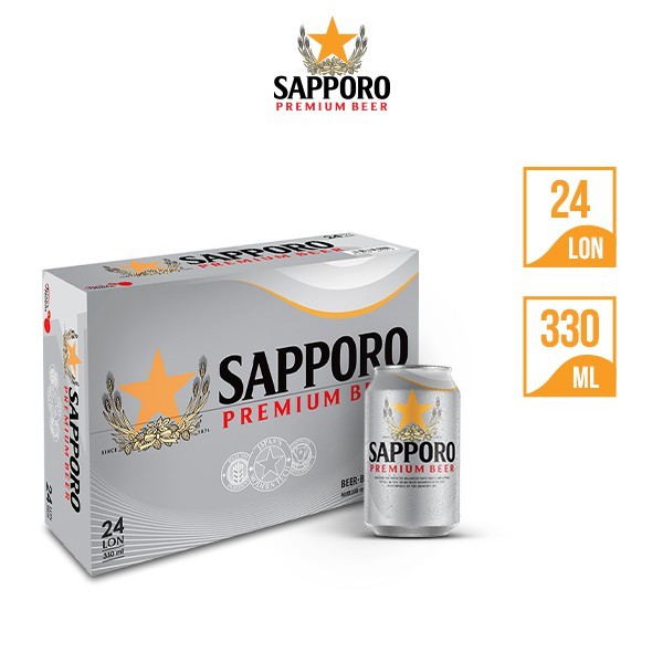 [Sapporo] Combo 3 Thùng 24 Lon Bia Sapporo Premium - 330ml/lon