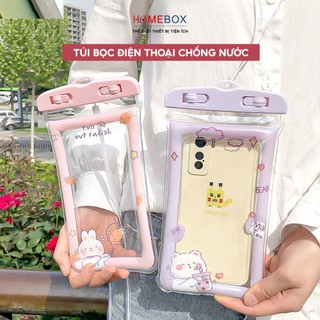 Túi Đựng Điện Thoại Du Lịch CHỐNG NƯỚC Viền Phao, Túi Bọc Điện Thoại Đi Bơi Biển, Đi Mưa Có Dây Đeo