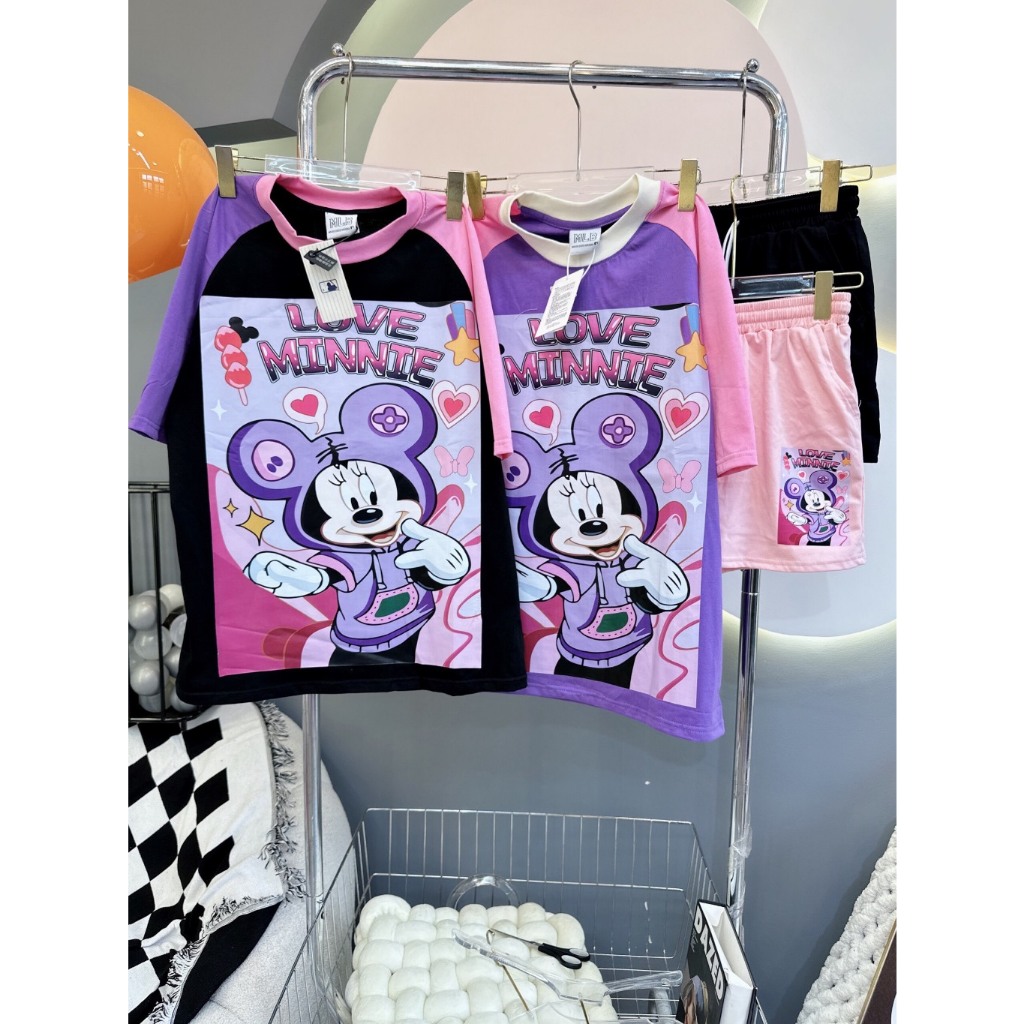 Sét bộ nữ in hình MICKEY LOVE MINNIE siêu CUTE. Bộ nữ chất cotton bao mát - Thoitrangtrend1