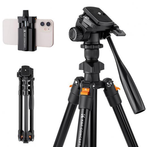 Chân máy ảnh Tripod K&F CONCEPT K234A0+BH-28L - đi du lịch, làm vlog - KF09.115V1 + Video