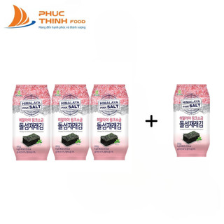 (Mua 1 tặng 1) Rong Biển Ăn Liền Muối Hồng Himalaya Lốc 3 gói * 4g
