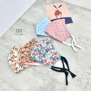 Khẩu trang vải cao cấp Duy Ngọc có nút điều chỉnh tiện lợi- Hoa nữ có nẹp ôm sát mũi, nhiều mẫu mã, chính hãng (8809)