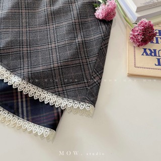 Chân váy kẻ viền ren Cupcake skirt Made by Mow studio