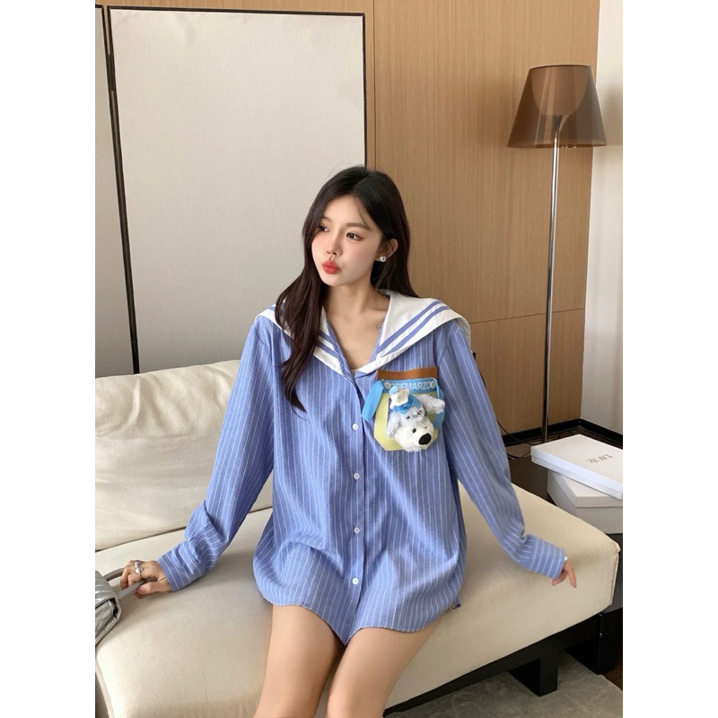 Áo sơmi thuỷ thủ kẻ 13dmz