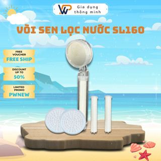 Vòi Sen Tăng Áp Lọc Nước Lọc 2 Lớp - Lọc Nước Tại Vòi Cao Cấp SL160 Có Lõi Lọc Thay Thế