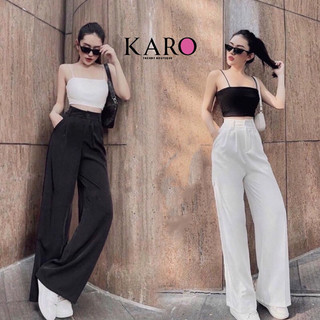 quần suông ống rộng freesize 3 màu trắng đen nude K5439 - CAROTSHOP