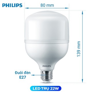 Bóng đèn Philips trụ TForce siêu sáng HB E27 (22W) (01 bóng/hộp) [HÀNG CHÍNH HÃNG]